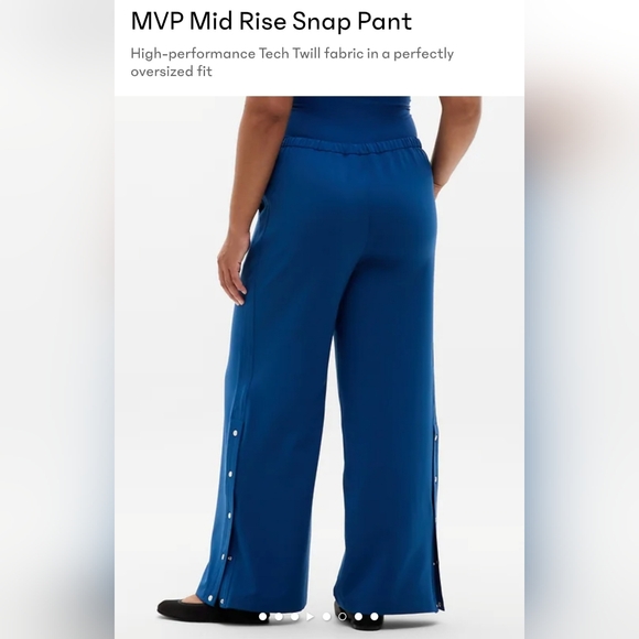 Athleta NWT Blue Pants With Snap Up Detail - Picture 4 of 16